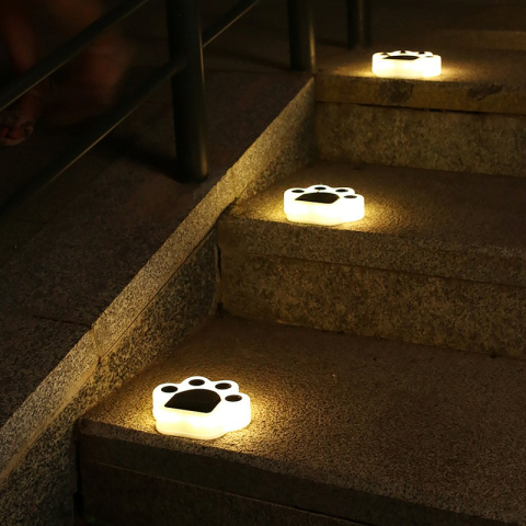 Set 4 lampi solare LED pentru gradina, model laba de urs, lumina calda, montare in pamant [12]