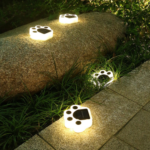 Set 4 lampi solare LED pentru gradina, model laba de urs, lumina calda, montare in pamant [11]