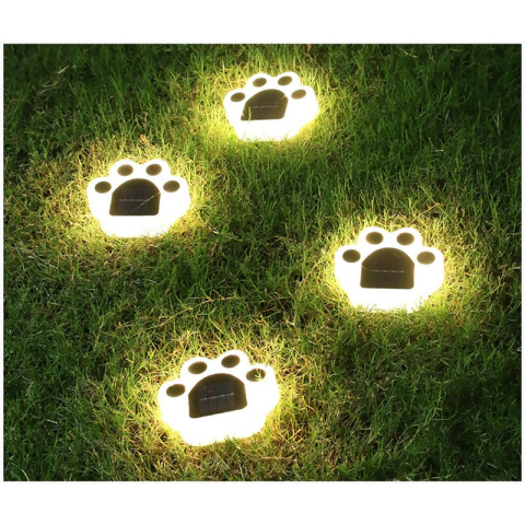 Set 4 lampi solare LED pentru gradina, model laba de urs, lumina calda, montare in pamant [7]