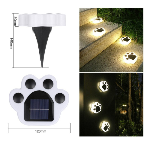 Set 4 lampi solare LED pentru gradina, model laba de urs, lumina calda, montare in pamant [10]