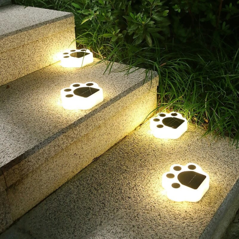 Set 4 lampi solare LED pentru gradina, model laba de urs, lumina calda, montare in pamant [9]
