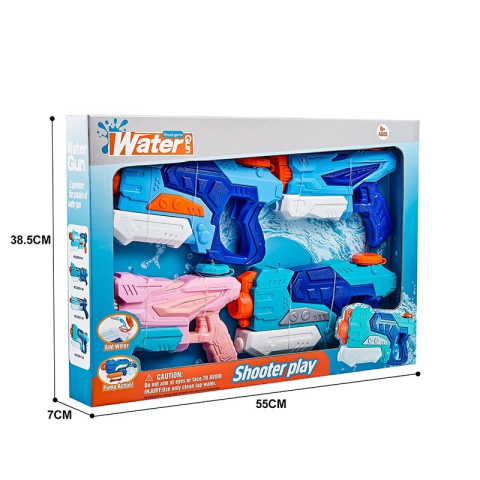Set 4 pistoale cu apa pentru copii, capacitate variata, multicolor, plastic [5]