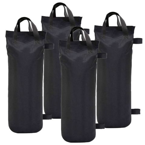 Casa & Gradina - Set 4 saci ancorare cort, cu buzunar, poliester Oxford, 45x20x20 cm, negru