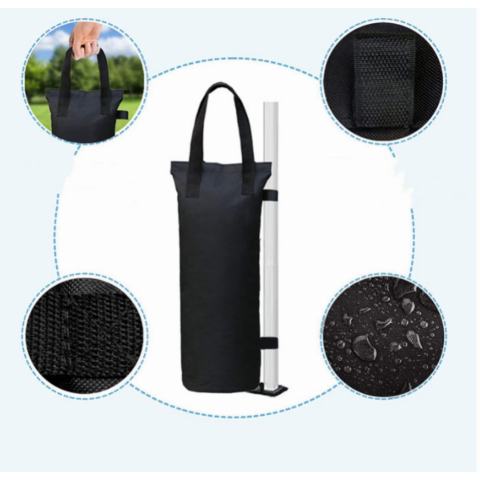 Set 4 saci ancorare cort, cu buzunar, poliester Oxford, 45x20x20 cm, negru [3]