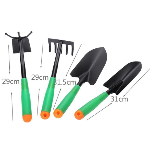 set 4 unelte gradina plantare prelucrare sol verde [6]