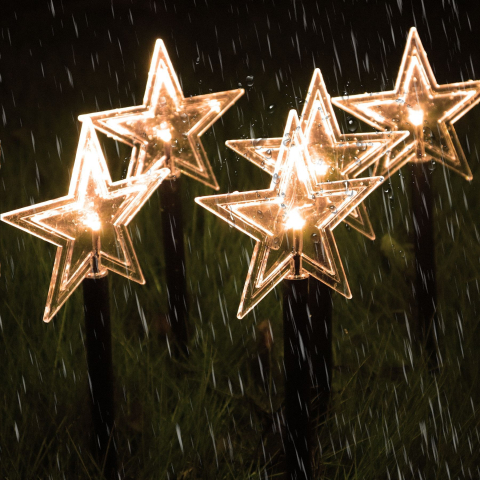 set 5 lampi solare LED exterior tip stea alb cald [6]