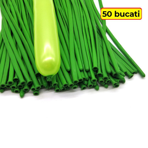 Set 50 baloane modelaj, model standard, latex verde deschis, 30 cm [2]