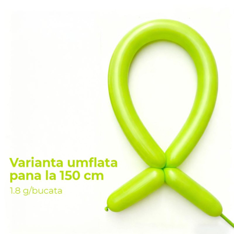 Set 50 baloane modelaj, model standard, latex verde deschis, 30 cm [1]