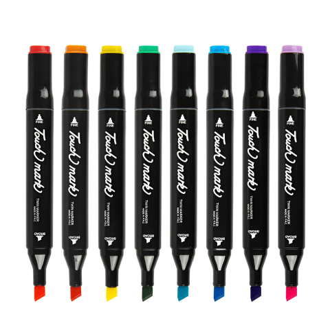 set 60 markere alcool artist markers cutie plastic maner multicolor [6]