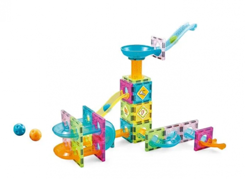 Set 64 cuburi magnetice pentru constructii, cutie pastrare, Joc Creativ si Educational pentru Copii [1]