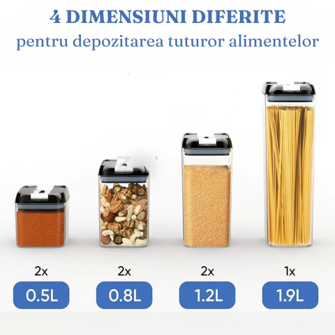 set 7 recipiente organizare alimente plastic dur transparent [1]