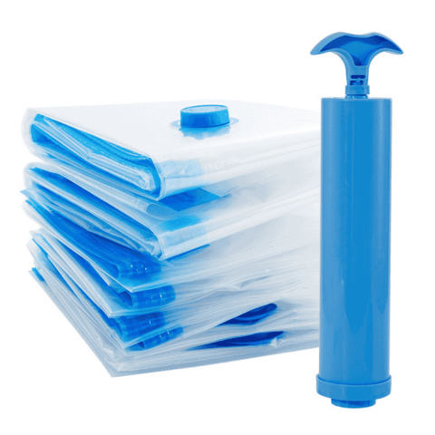 Organizarea casei - Set 9 Saci de Vidat Haine – cu Pompă Manuală, Transparenti, Grosi, Reutilizabili