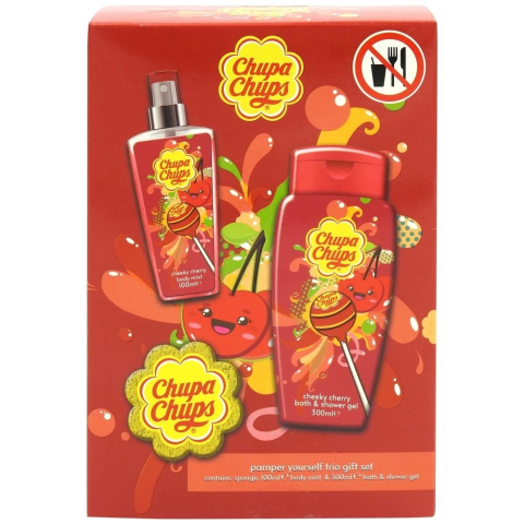 Bucatarie & Gatit - Set cadou ingrijire corporala, aroma cirese, gel dus 300 ml, spray corp 100 ml, burete baie