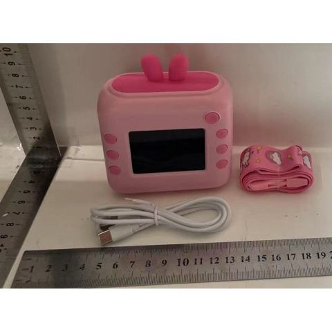 Set camera instantanee pentru copii, model iepure, imprimare alb-negru, ecran HD 2.4 inch [5]