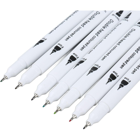Set carioci 2 in 1, 72 culori, cu varf dublu, penar negru [2]