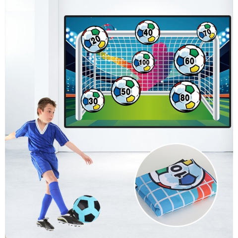 Set de fotbal pentru copii, minge cu scai, poarta textila 150x100 cm, multicolor [2]