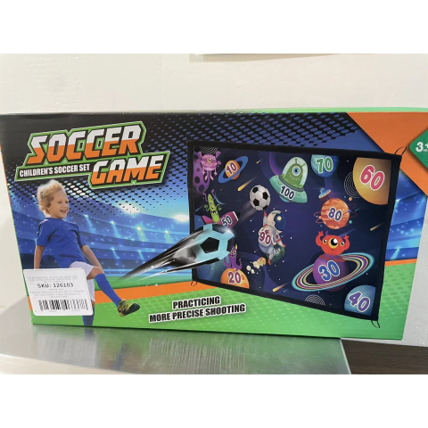 Set de fotbal pentru copii, minge cu scai, poarta textila 150x100 cm, multicolor [5]