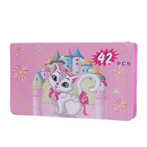 set desen pictura copii penar 42 piese pisicuta roz [3]