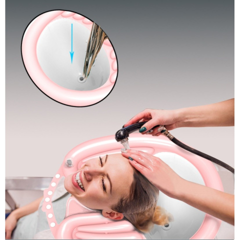 Set gonflabil pentru spalat pe cap, ajustabil, din PVC, roz [4]