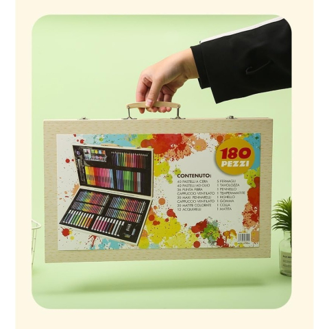 set desen pictura 180 piese servieta lemn multicolor [1]