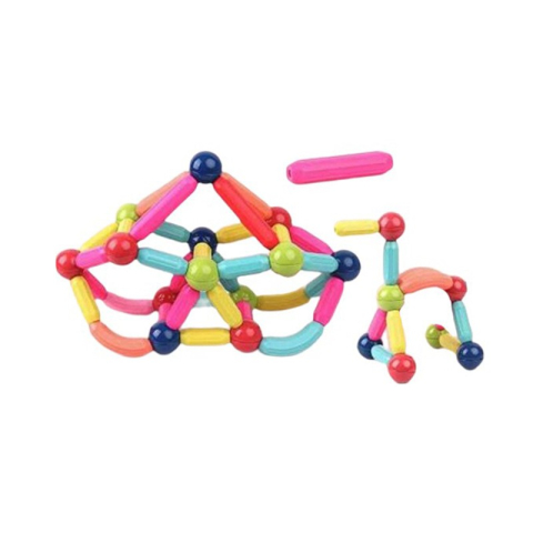 Jucarii Magnetice - Set piese magnetice pentru copii, 103 piese, constructii nelimitate, plastic cu magneti, multicolor
