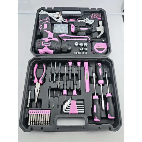 Set scule cu masina de gaurit si insurubat, motor fara perii, 2 trepte viteza, multicolor [2]