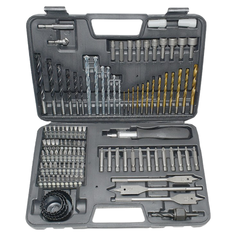 Unelte pentru Uz Casnic - Set scule multifunctional, 111 piese, burghie lemn metal zidarie, cutie transport compacta