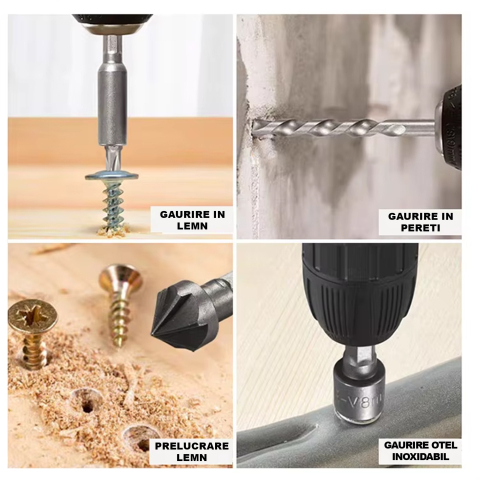 Set scule multifunctional, 111 piese, burghie lemn metal zidarie, cutie transport compacta [1]