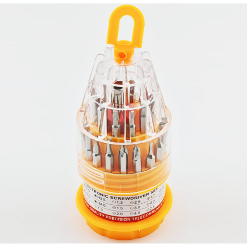 set surubelnite 31 piese cu clichet si maner antiderapant galben [4]