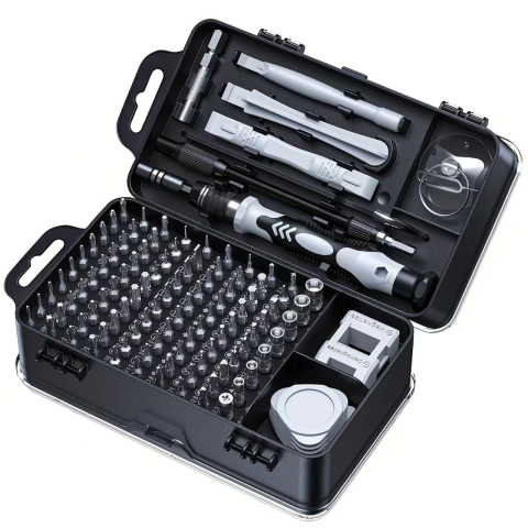 set surubelnite precizie 115 piese cromat maner negru [2]