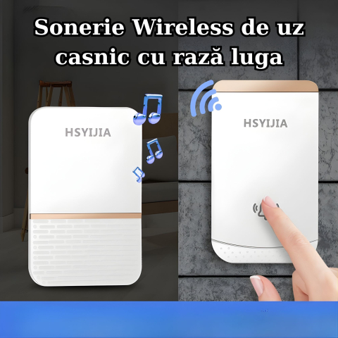 Sonerie wireless cu 2 receptoare, 38 melodii, volum reglabil, rezistenta la stropi [2]