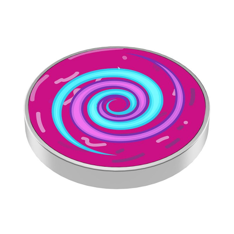Jocuri Educative - Spinner giroscopic metalic, model spirala roz, otel inoxidabil, 3.8 x 0.6 cm