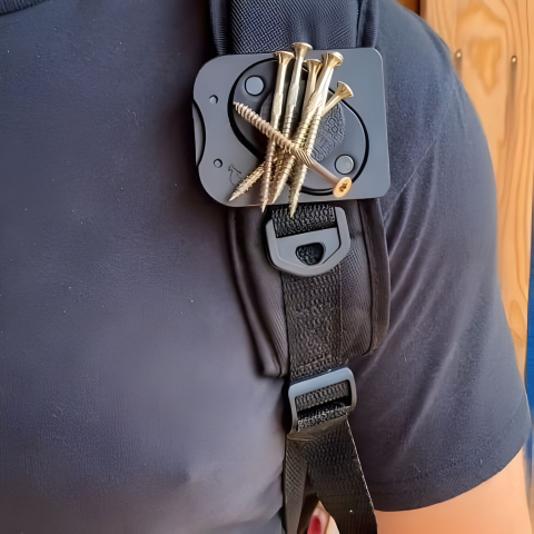 Suport magnetic pentru scule, clips metalic pentru curea, fixare sigura, metalic compact [3]