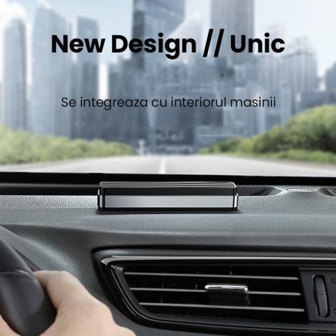 Suport numar telefon pentru parcare auto, pop-up cu ascundere, cifre rosii, gri [5]