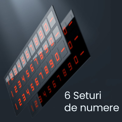 Suport numar telefon pentru parcare auto, pop-up cu ascundere, cifre rosii, gri [3]