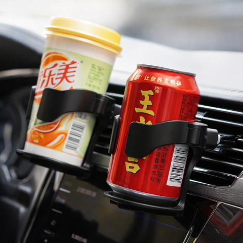 Suport pahar auto pentru grila ventilatie, montaj pe aerisire, multifunctional, ABS negru [1]