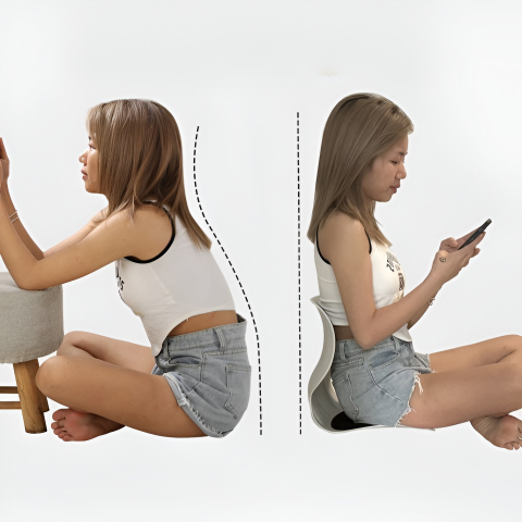 Suport pentru scaun, corectare postura, portabil si ergonomic, marime L, negru [3]
