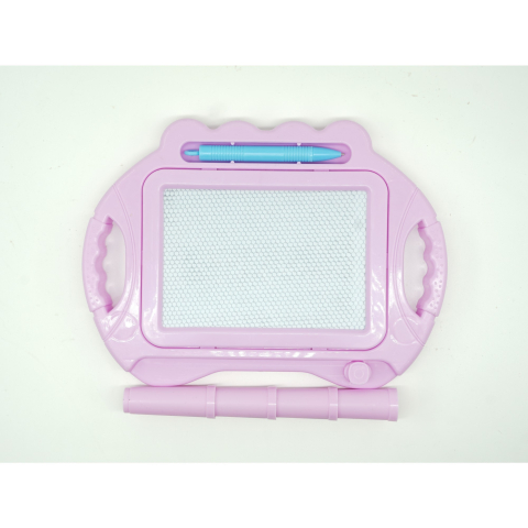 Tabla magnetica pentru desen, model Pix, cu glisor de stergere, dimensiuni 23x17 cm, roz pal [4]