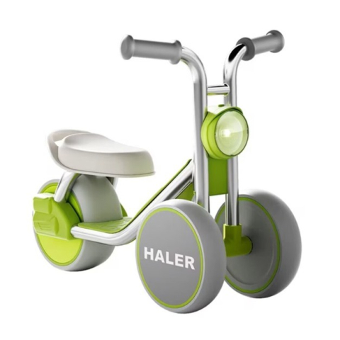 Vehicule de Jucarie - Tricicleta fara pedale pentru copii, cu lumini LED, roti 7.8 cm, plastic verde