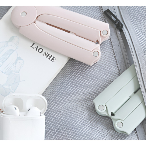 Umeras pliabil de calatorie, mini cuier portabil, design ajustabil, roz [2]