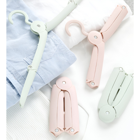 Umeras pliabil de calatorie, mini cuier portabil, design ajustabil, roz [3]