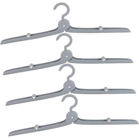 Umeras pliabil de calatorie, mini cuier portabil, design compact, aluminiu si plastic gri [3]