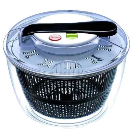 Bucatarie & Gatit - Uscator manual pentru salata si verdeturi, capacitate 5L, plastic negru