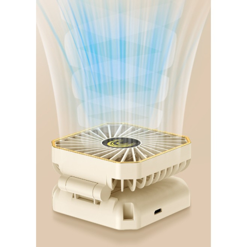 Ventilator portabil, 3 viteze, pliabil 180°, suport telefon, alb [2]