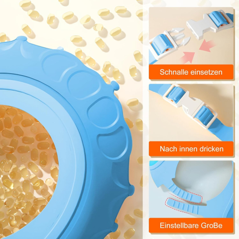 Viziera de protectie pentru baie copii, model coroana, dimensiune ajustabila, silicon moale, albastru [3]