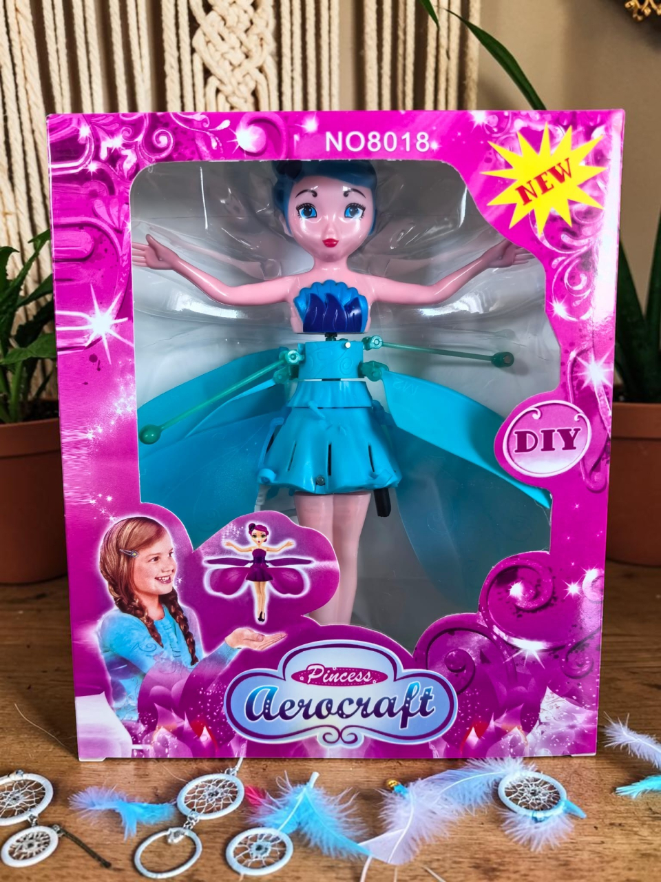 Jucărie interactivă Zâna Zburătoare roz în ambalajul original Princess Aerocraft cu senzor și cablu USB [2]