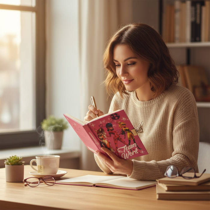 Agendă secretă cu lăcat și chei Miraculous Ladybug, 48 file dictando imprimate. [2]