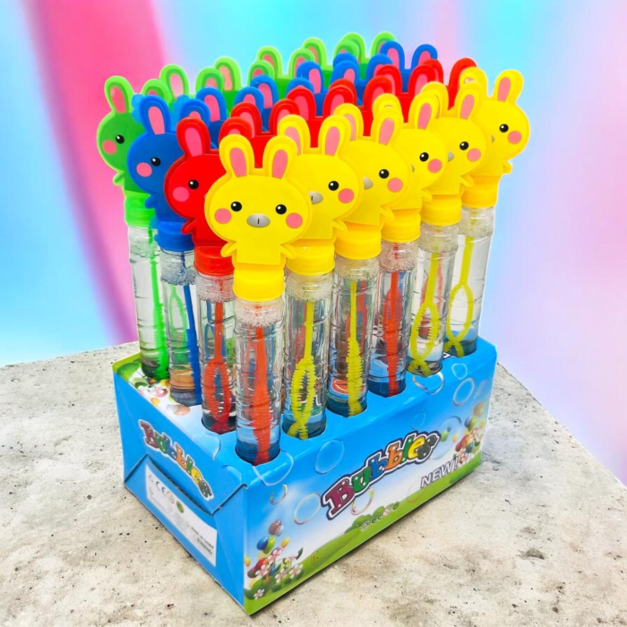 Baghetă colorată cu cap de iepuraș pentru baloane de săpun (26 cm). [2]