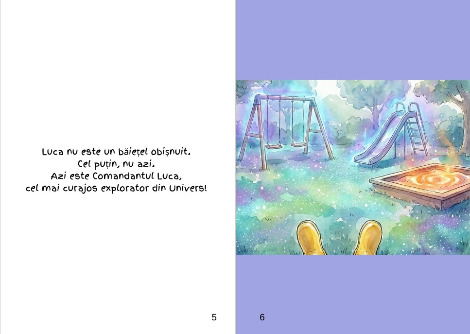 Coperta cartii Comandantul Luca si Gradina Intergalactica ilustrand un baietel costumat in astronaut si un catel [3]