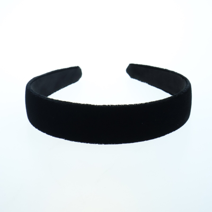 Coroniță de păr din catifea neagră mată, grosime medie, design elegant și minimalist. [2]